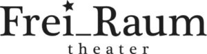 Logo vom Freiraum Theater Bern: Name des Theaters in schwarzer Schrift. Der i-Punkt ist ein Stern. 
