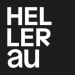 Logo von Hellerau: Weißer Schriftzug "Hellerau" vor schwarzem Hintergrund.