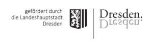 Förderlogo der Landeshauptstadt Dresden, Text: Gefördert durch die Landeshauptstadt Dresden